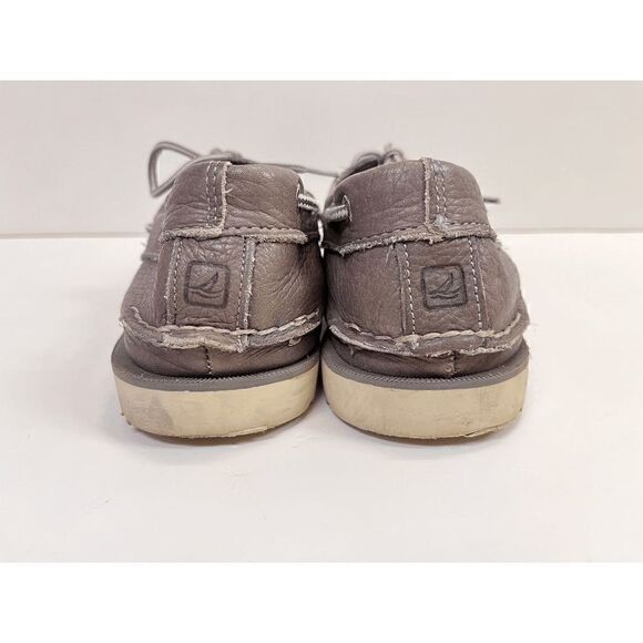 Sperry Mens Top-Sider Leather LEEWARD 2-EYE Boat Shoes Taupe Grey Size 9M - Picture 5 of 7